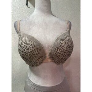Victoria Secret Bra Size 38D Ivory Underwired‎ Push-Up Adjustable Straps Lace
